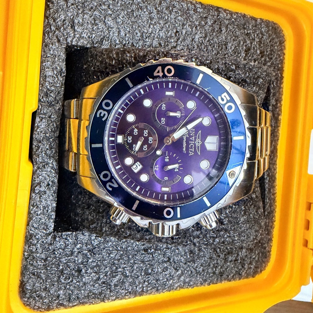 Invicta Silver and Purple Dive Watch